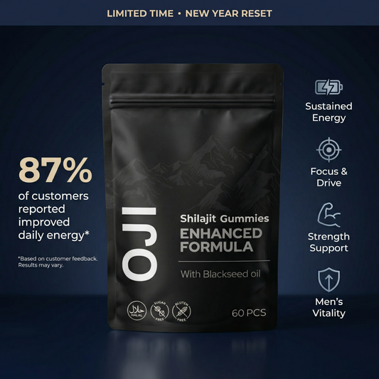 OJI Shilajit Gummies – Enhanced Testosterone & Energy Booster (Zero Sugar)