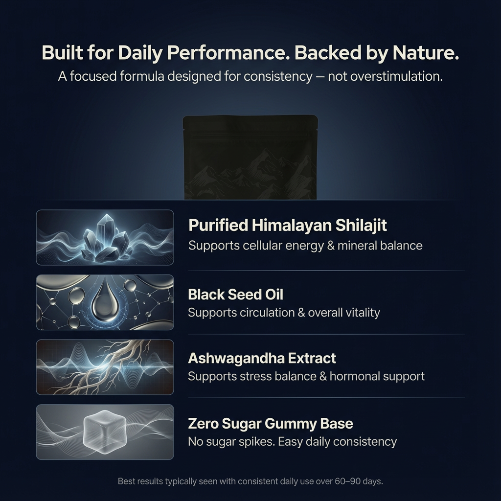 OJI Shilajit Gummies – Enhanced Testosterone & Energy Booster (Zero Sugar)